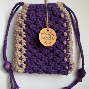 New Purple macrame mini pouch
